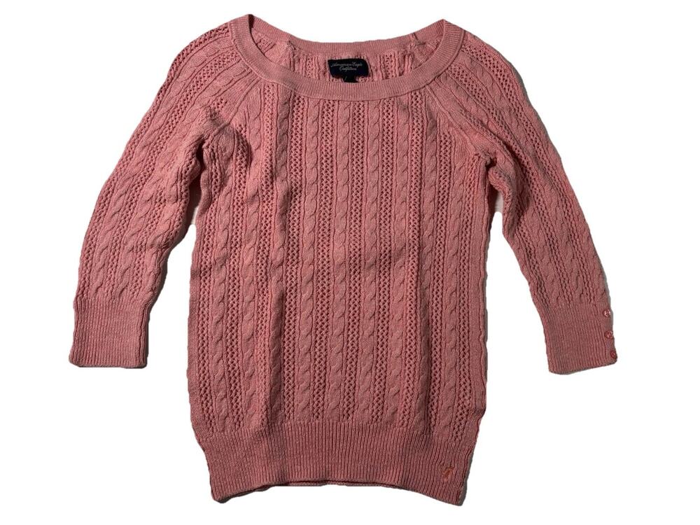 American Eagle Outfitters Women’s Size Small Pink Cable Knit Sweater